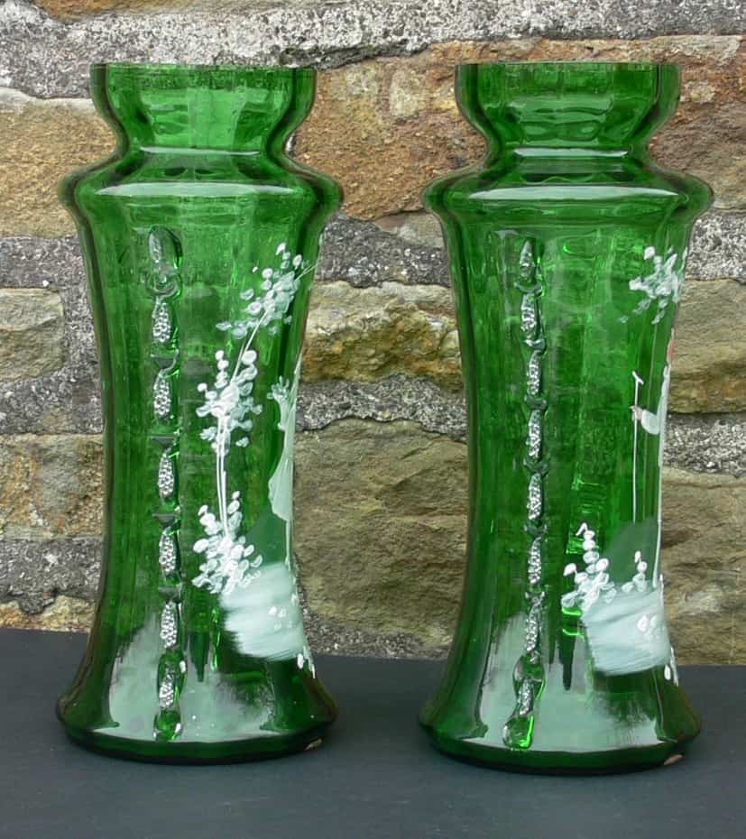 A Pair Of Early Mary Gregory Vases